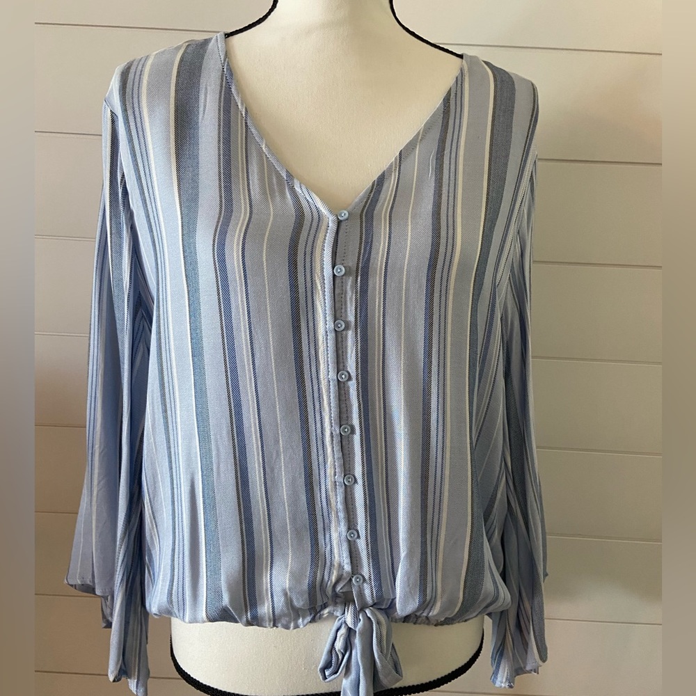 a.n.a Blouse Blue and Stripped